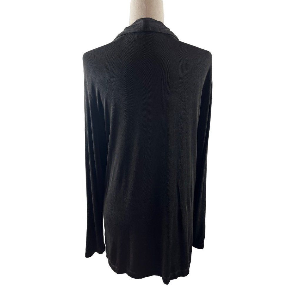 Chico's Travelers Slinky Acetate Open Cardigan Size 2 Large Chocolate Brown USA - Picture 4 of 8